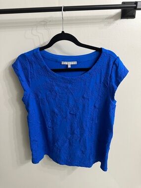 Daniel Rainn Cobalt Blue Short Sleeve Scoop Neck Top